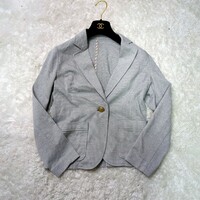 【美品】green label relaxing シングルジャケット 金ボタン テーラードジャケット ジャケット 薄手 グレー シンプル カジュアル