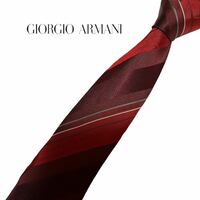 GIORGIO ARMANI ネクタイ やや細身 レジメンタル柄 ストライプ柄 ジョルジオアルマーニ USED 中古 m1035