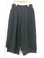 Y's ワイズ デザインパンツ 裾重ねパンツ ブラック 1 毛100% YE-P02-100