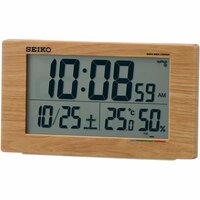 セイコークロック SEIKO SQ784A 木目 薄茶 表示 湿度 温度 ナチュラル 置き時計 目覚まし時計 44