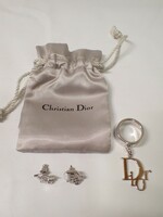 k4749 / Christian Dior クリスチャン ディオール ピアス ロゴ シルバー 指輪 リング 7 約14～15号 袋付 セット まとめて 現状品