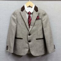 E64 MICHIKO LONDON KOSHINO ミチコロンドン コシノ キッズ フォーマル 3点 セット ジャケット シャツ ネクタイ 130cm 発表会 結婚式