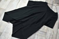 MOGA モガ 半袖やわらかとろみ素材Vプルオーバーブラウス 大きいサイズ17 黒色