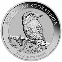 [保証書・カプセル付き] 2021年 (新品) オーストラリア「ワライカワセミ」白金 純プラチナ 1/10オンス プラチナ貨
