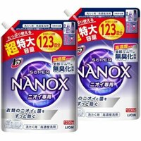 大容量まとめ買い x2 超特大1230g 詰め替え 液体 洗濯洗剤 無配合 NANOX ナノックス トップ 251