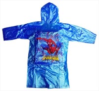 スパイダーマン レインコート ジュニア 8サイズ 背袋付き MARVEL Spider-Man キャラクター 雨合羽 海外輸入品 雑貨[未使用品]