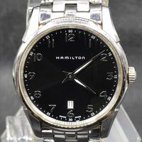 M577 HAMILTON ハミルトン メンズ 腕時計 H385111 ジャズマスター シンライン 黒文字盤 デイト クォーツ