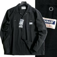 Schott ショット 新品 高耐久TC素材 ボックスシルエット オープンカラー 開襟 長袖 ワークシャツ 3115070 09 S ▲022▼bus364us