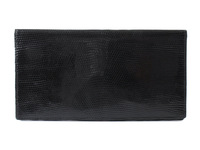E17606 美品 dunhill ダンヒル 二つ折り 長財布 パイソン型押し レザー 札入れ ブラック 黒 フランス製 ロングウォレット