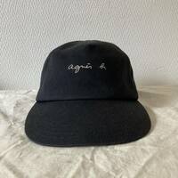 フランス製 agnes b アニエスベー CAP 帽子 黒