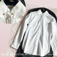 tsumori chisato ツモリチサト パール ボタンダウンシャツ ブラウス コットン 長袖 白 ホワイト 2 M