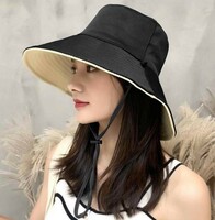 レディース ハット つば広 帽子 黒 ベージュ UVカット 紫外線対策 熱中症