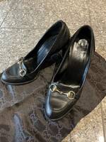 【婚活ハイヒール】グッチ　ホースビット　ローファー　革靴　ハイヒール　ブラック　23cm