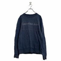 Calvin Klein Jeans ロゴ スウェット トレーナー S ネイビー カルバン・クライン 古着卸 アメリカ仕入 a604-7536