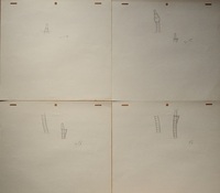 宮崎駿監督アニメ「未来少年コナン」　にょきにょき伸びてくるギガント整備の給油？パイプ⑱◇６連続手描き原画です