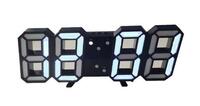 3D デジタル LED時計 置き時計 壁掛け時計 立体 フレーム黒　表示文字白　目覚まし　温度表示　日付表示切り替え USB電源 