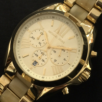 マイケルコース クォーツ クロノグラフ デイト 腕時計 未稼働品 ゴールドカラー MK-5722 付属品あり QR052-167