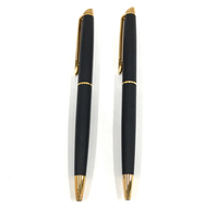 1円 ウォーターマン ツイスト式 ボールペン ブラック×ゴールドカラー 全長約13.3cm 文房具 WATERMAN 計2点 セット