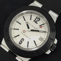ブルガリ アルミニウム 自動巻 オートマチック デイト 腕時計 AL38TA メンズ シルバーカラー文字盤 不動品 BVLGARI