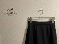 ◯ フランス製 Vintage HERMES ウール タイト スカート / エルメス ミニ ブラック 黒 36 Mens #Sirchive