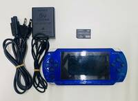 Y 簡易動作確認済み PSP-1000 本体 メタリックブルー メモリースティック2GB付属