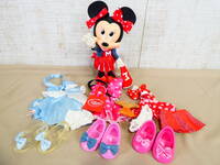 ◎ディズニーストア ソフビドール Mickey Mouse CLUB HOUSE ミニーマウス 着せ替え人形 人形＆衣装セット まとめて 約30cm 汚れあり ＠80