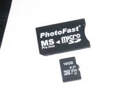 動作保証！送料無料！メモリースティック PRO Duo 変換アダプター ＋ microSDHC 16GB ①