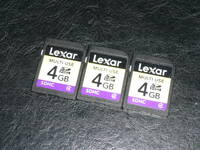 動作保証！Lexar SDHCカード 4GB クラス④ 3枚セット