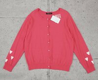 【未使用品】 QUEENS COURT クイーンズコート 大きいサイズ 袖リボン カーディガン ピンク サイズ6