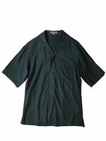 (D) Y's for men ワイズフォーメン バンブー オープンカラー 半袖シャツ 3 ダークグリーン