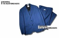 美品 BEDWIN & THE HEARTBREAKERS ベドウィン ドット セットアップ スーツ 1/青 ブルー/上下セット/メンズ/テーラードジャケット/日本製