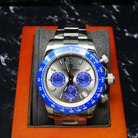 送料無料・新品・パガーニデザイン・メンズ・セイコー製VK63クロノグラフクオーツ式腕時計 ・オマージュウオッチ・ステンレス・ブルー