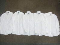 HUGO BOSS　ヒューゴボス　白シャツ　5枚セット　メンズ39A １５1/2 SLIM-FIT ドレスシャツ 長袖シャツ ビジネスシャツ ワイシャツ　05119