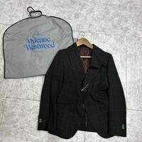 C■ 美品 / 保存袋付き '至高の逸品' Vivienne Westwood MAN ヴィヴィアンウエストウッド 日本製 チェック柄 テーラードジャケット 44 上着