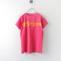フォーティファイブアール 45R コットン ロゴプリントTシャツ 2/ピンク トップス 45rpm【24000138661631】