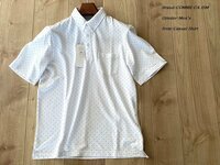 新品 COMME CA ISM MEN コムサイズム 吸水速乾 カノコ ドットプリント ポロシャツ 01ホワイト Lサイズ 69CC11 定価4,400円