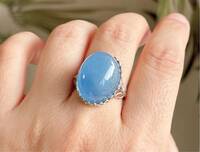 【天然石】逸品モスアクアマリンs925のリング指輪(番号A3675）