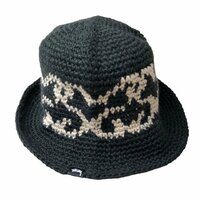 未使用 STUSSY ステューシーSs Knit Bucket RN94974 CA28629 ブラック メンズ 男性 バケット ハット 帽子 ニット CAP キャップ アクリル