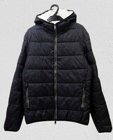 r2_3085k 美品 A|X アルマーニエクスチェンジ 総柄デザイン 中綿入りジャケット 黒/サイズS(実寸M相当)