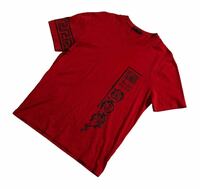 イタリア製 ■ VERSACE ヴェルサーチ ■ ロゴ プリント 半袖 Tシャツ レッド L