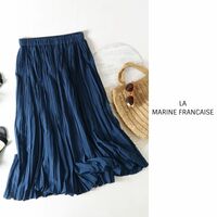 ラ マリンフランセーズ LA MARINE FRANCAISE☆ランダムプリーツロングスカート 日本製☆C-K 1749