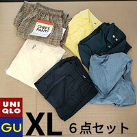 UNIQLO（ユニクロ）、GU（ジーユー）メンズXLサイズ６点セットまとめ売り/ポロシャツ、ビッグロンT、シェフパンツ、ハーフパンツ■80