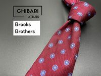 【美品】BrooksBrothers　ブルックスブラザーズ　花柄　ネクタイ　3本以上送料無料　ワインレッド　0502262