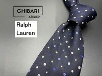 【超美品】Ralph Lauren　ラルフローレン　ドット柄　ネクタイ　3本以上送料無料　ネイビー　0504191