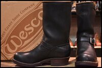 【10E 美品 11年】WESCO ウエスコ カスタムボス ブラック 黒 11インチハイト ビブラム700 レザーライニング エンジニア ブーツ HOPESMORE