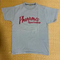 PHERROW'S フェローズ デカロゴ Tシャツ ブルーグレー レア