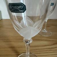【未使用】J.G.DURAND クリスタルワイングラス　ペア ペアワイングラス クリスタルグラス カメイグラス　フランス製　箱入 グラス 