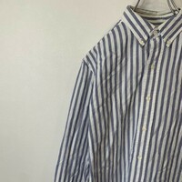 [KWT746] Polo by Ralph Lauren ストライプボタンダウンシャツ ネイビー×ホワイト キッズ 160 コンパ