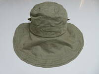 【送料無料】美品 marie claire マリクレール 56～58㎝ 麻100％ リボン緑茶系色 メンズ レディース スポーツキャップ ハット 帽子 1個