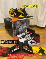 超激レア　Nike Air Jordan 1 Beginning Moments Pack BLACK TOE（つま黒） NEW LOVE」2足セット 28.0cm 